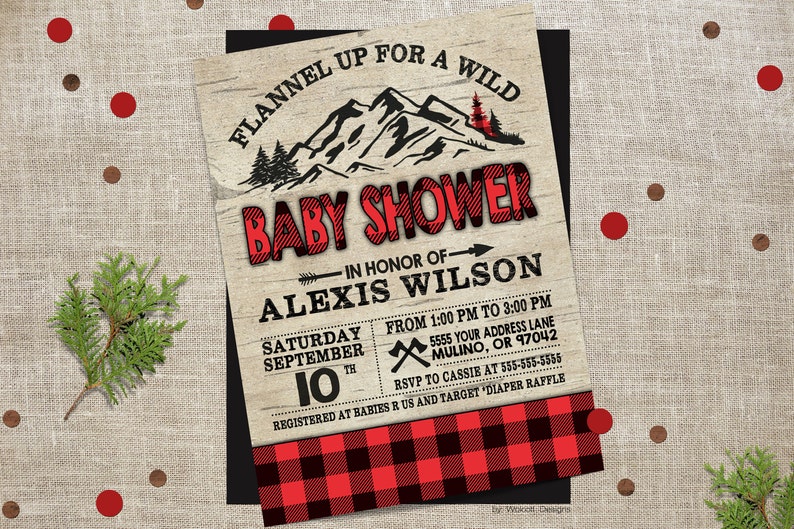 buffalo plaid baby shower theme baby shower invites