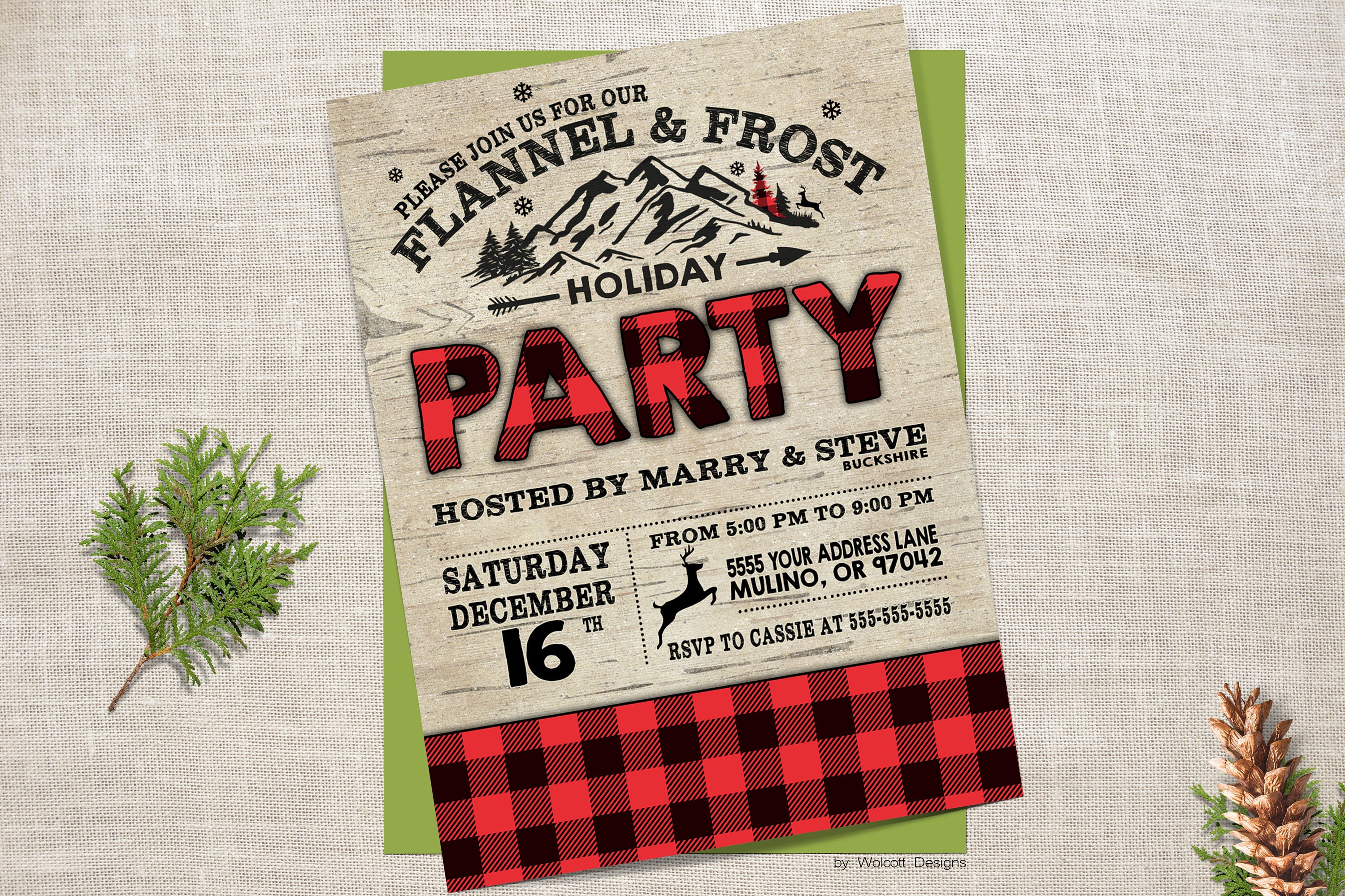 flannel-and-frost-invitation-flannel-and-frost-christmas-etsy