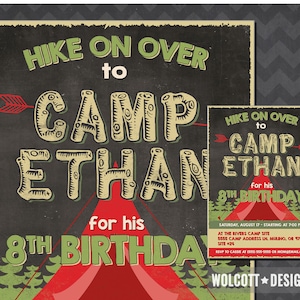 Camping Party Invitation, Camp out Party Invitation, Camping Invitation, Boys Camping Party, Camp Out Party, Printable Campout Invite