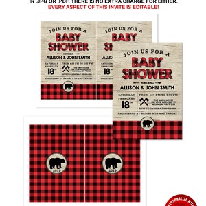 Lumberjack Baby Shower Decorations, Invitation Template Lumberjack ...