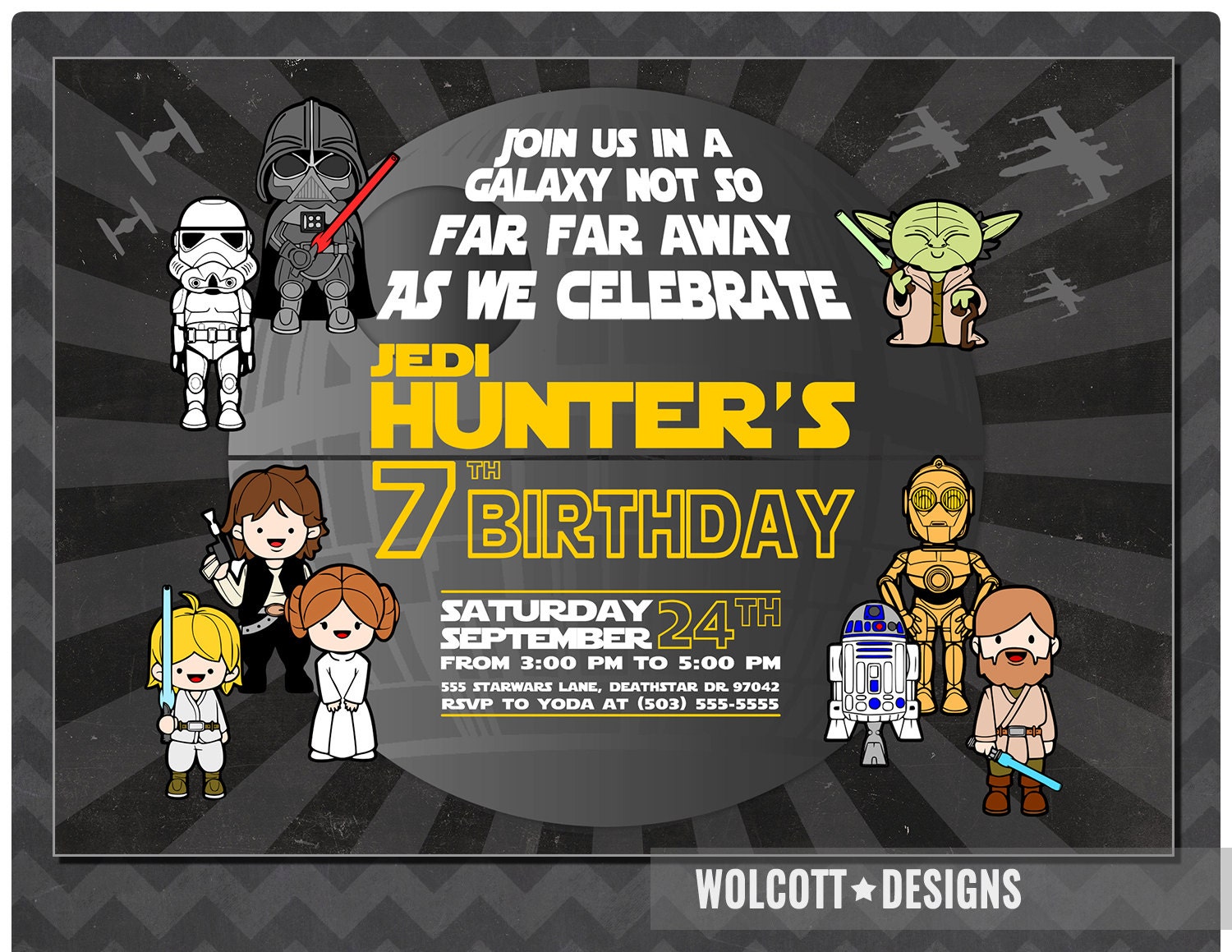 Star Wars Invitation Star Wars Birthday Invitation Star Wars | Etsy
