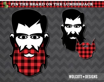 Pin The Beard On The Lumberjack, Lumberjack Party, Lumberjack Party Games, Lumberjack Party Supplies, Party Games, Beard, Movember