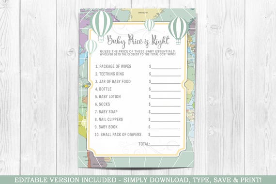 Gender Neutral Price Is Right Game The Price Is Right Baby Shower