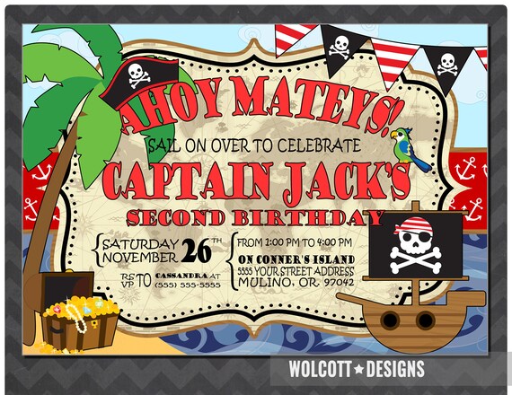 Pirate birthday party invitation, 1st birthday pirate invitations, Pirate ship invitations, Pirate Invitations, Ahoy matey, Pirate party Il_570xn