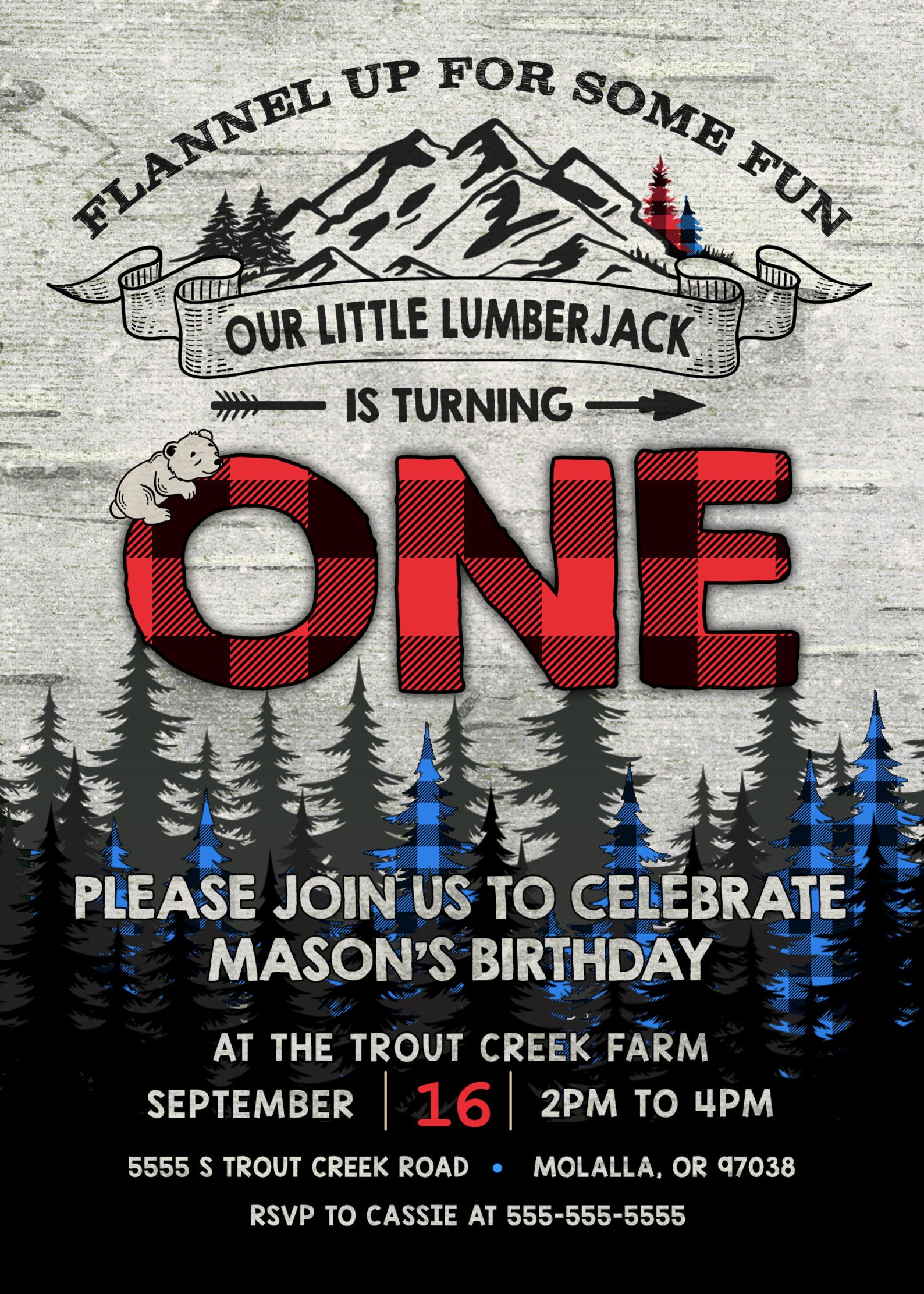 Lumberjack Birthday Invitation Lumberjack Invite Printable | Etsy