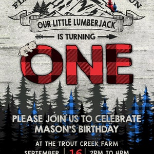 Lumberjack Birthday Invitation, Lumberjack Invite, Printable Lumberjack ...