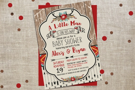 boho baby shower invitations boy
