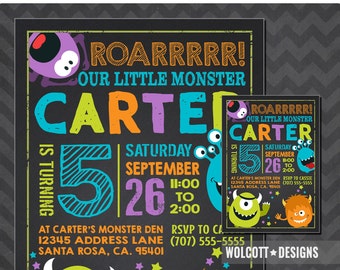 Little monster birthday invitation, Monster invite ,Monster party printable, Monster Birthday Invitation, first birthday, 1st birthday