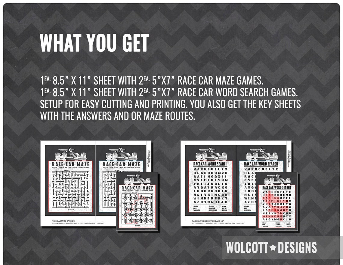 Printable Race Car Party Games Race Car Party Racing Party - Etsy