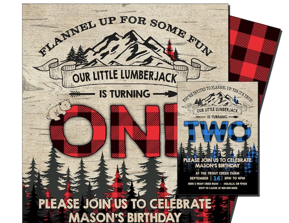 Lumberjack Birthday Invitation, Lumberjack Invite, Printable Lumberjack Invitation, Rustic ...