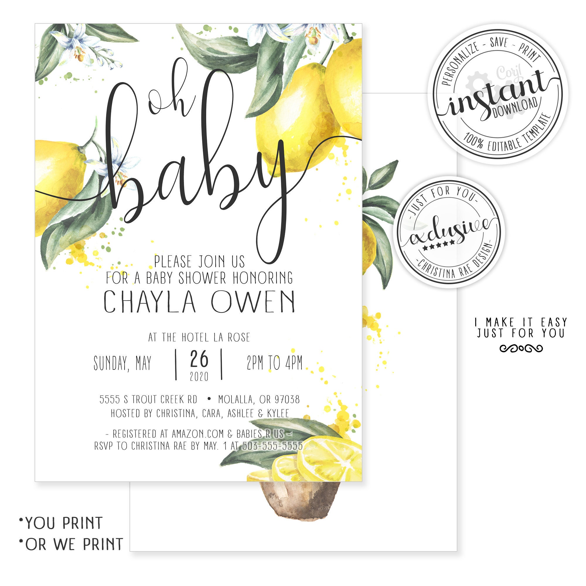 Lemon Baby Shower Invitation Citrus Baby Shower Invite Gender Etsy Lemon Baby Shower Invitation Citrus Baby Shower Invite Gender Etsy