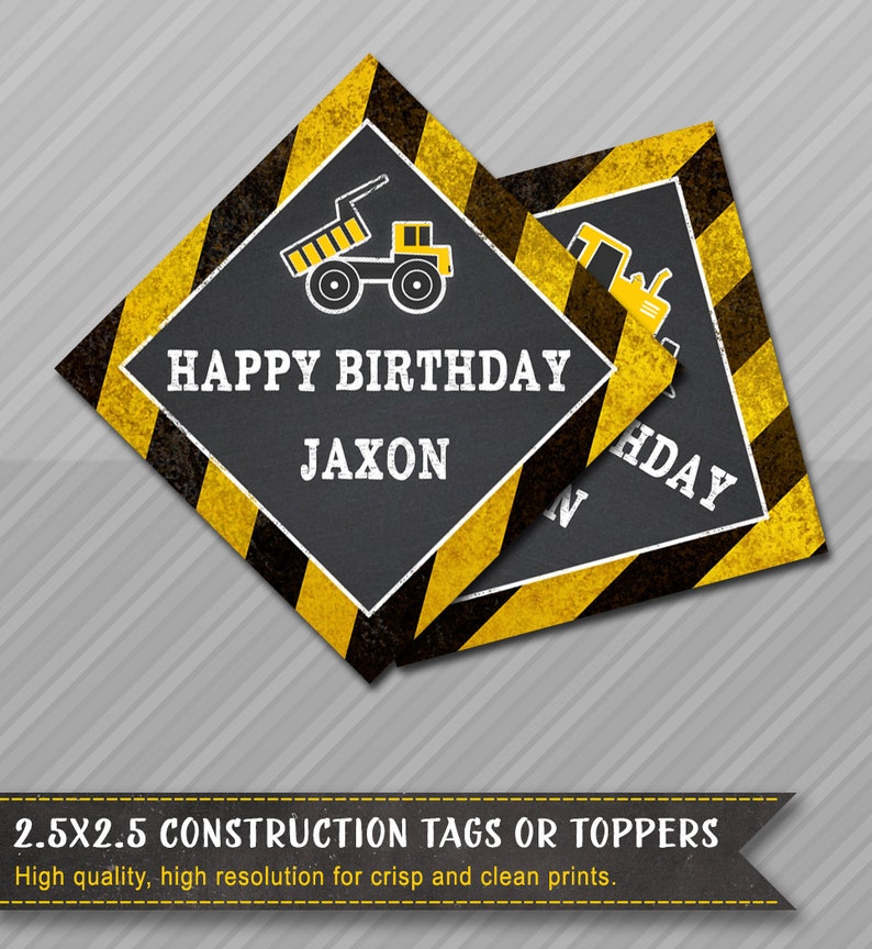 construction party tags construction party toppers dump etsy