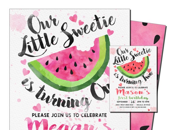 Watermelon Invitation, Watermelon Birthday Invitation, Watermelon Party ...