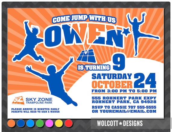 Trampoline Birthday Party Invitation Bounce House Invitation Trampoline Park Invitation Sky Zone Trampoline Trampoline Invitation By Wolcottdesigns Catch My Party