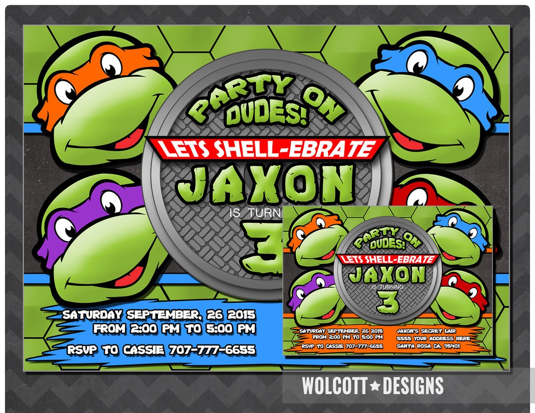 Ninja Turtles Invitation, TMNT, PRINTABLE INVITATION, Teenage Mutant Ninja Turtles Invitation, TMNT, PRINTABLE INVITATION, Teenage Mutant