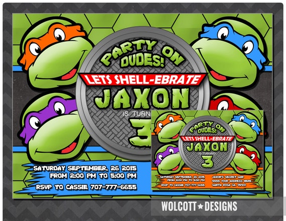 Teenage Mutant Ninja Turtles Birthday Invitations