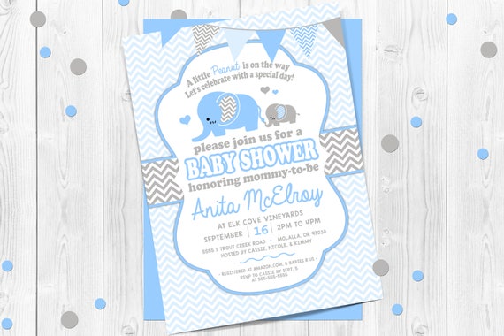 Featured image of post Baby Shower Invitations Elephant Theme The subtle foliage behind the safari animals in this baby shower invitation makes them stand out against the dark background