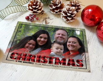 Plaid Christmas card, Lumberjack Christmas card, printable christmas card, buffalo plaid, Printable rustic christmas card, xmas card, red