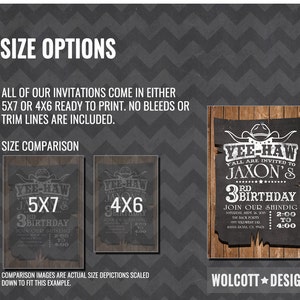 Chalkboard Western Invitation Cowboy Birthday Cowgirl Invitation Chalkboard Western Western Invitation Printable image 3