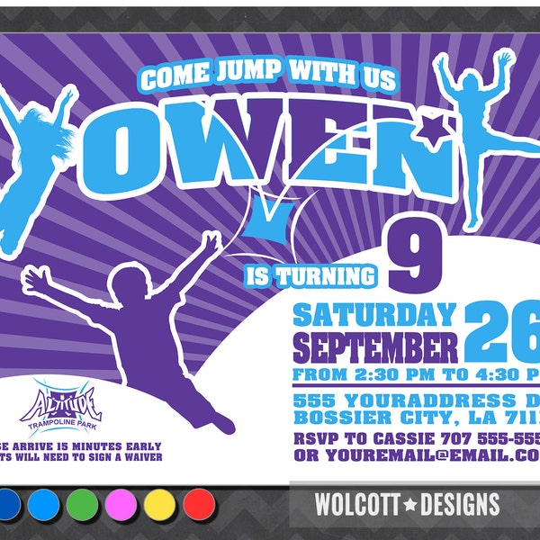 Trampoline Party Invitations - Etsy