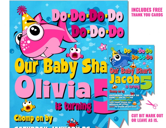 Baby Shark Birthday Invitation Free