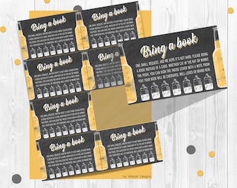 Baby Is Brewing Bring A Book Inserts, Baby Is Brewing baby Shower, Bring a Book, Baby Shower games, Printable shower games