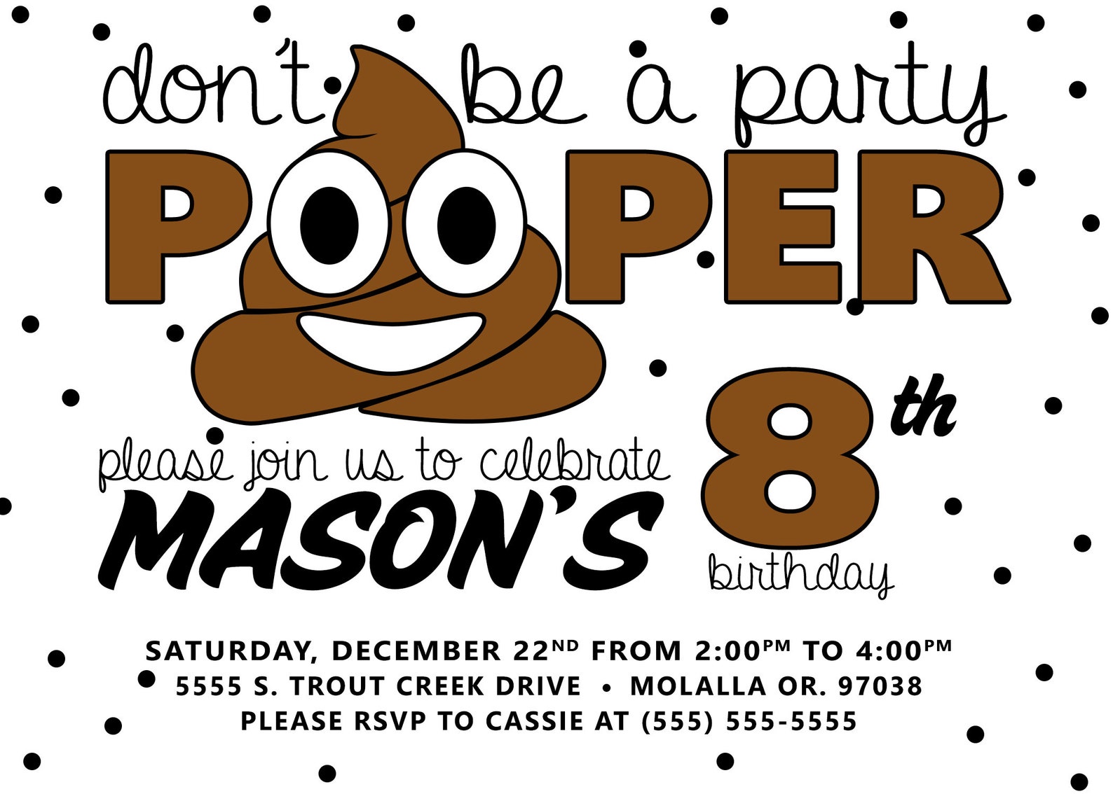 Poop Emoji, Emoji Invitation, Emoji Birthday Invitation, Poop Emoji ...
