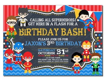 Superhero Invitation, Superhero Birthday Invitation, Superhero Birthday, Superhero Party, Superhero Birthday Party, Superhero Birthday Card