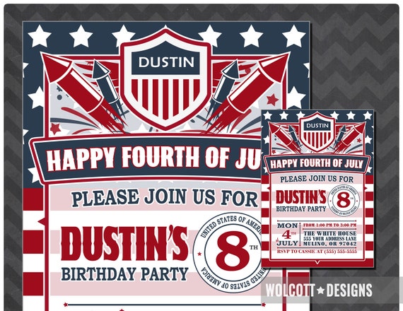 4th of july invitation fourth of july invitation fourth of etsy