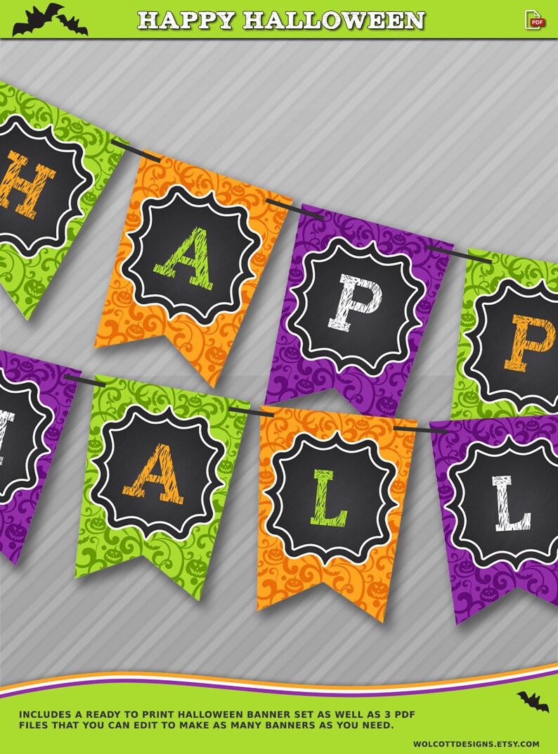 Halloween Party Decorations Printable Halloween Party Etsy
