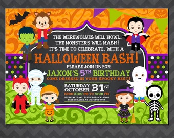 Halloween Birthday Invitation Kids Halloween Party Etsy 日本