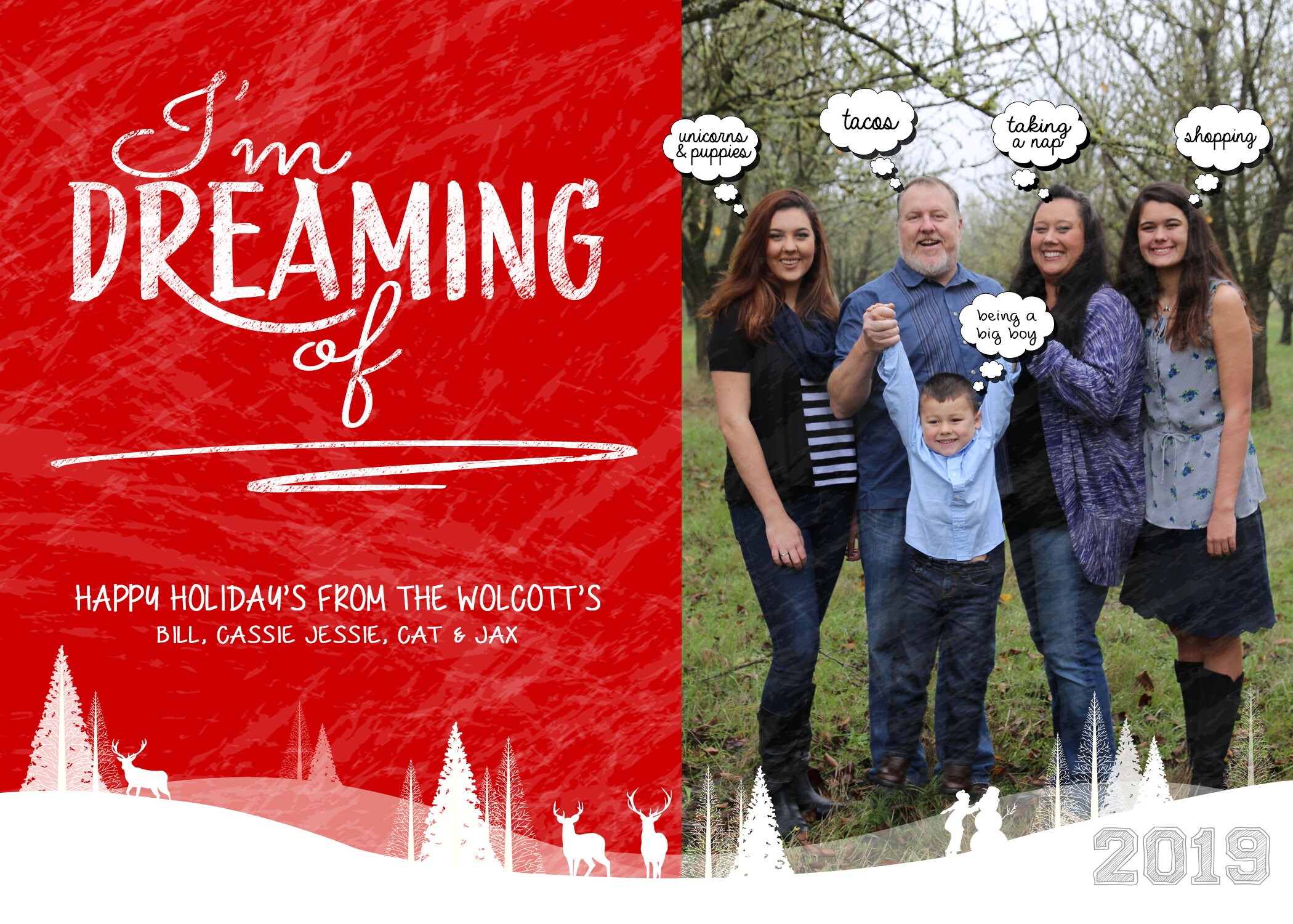 Plaid I'm Dreaming of Christmas Card Funny Photo Etsy