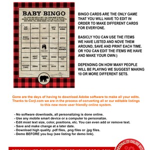 Lumberjack Baby Shower Game Pack, Baby Shower Games, Baby Shower Bingo ...