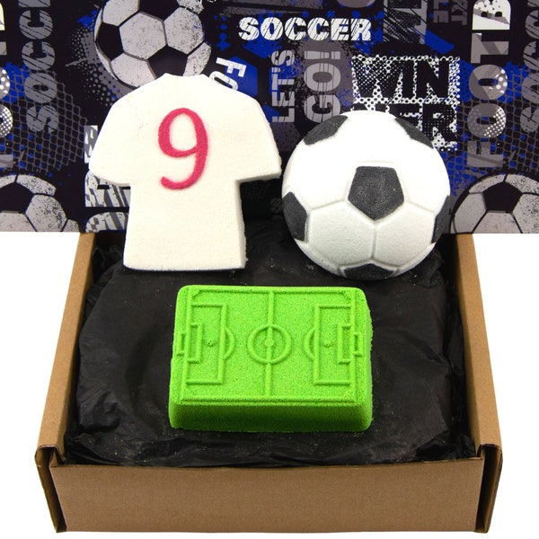 Football Fan Bath Bomb Gift Set, Soccer Gift Set, VBC.Life, Vegan, Cruelty Free, Soap Gift Set, Father's Day Gifts, Bath Fizzer