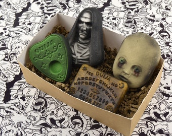 Horror Bath Bomb Gift Set, Magic Bath Bombs, VBC.LIFE, Halloween Gifts, Creepy, Wizard, Vegan, Cruelty Free, Soap Gift Set, Bath Fizzer