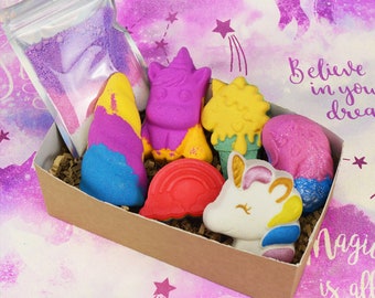 Unicorn Bath Bomb Gift Set Hamper, VBC.Life, Pink Soap Present, Birthday Gifts, Stocking Filler