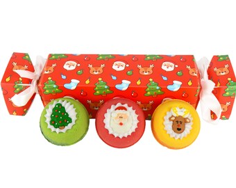 Christmas Cracker Bath Bomb, Gift Set, Christmas Eve Box, Stocking Filler, VBC.LIFE, Santa, Reindeer, Christmas Tree, Xmas Presents