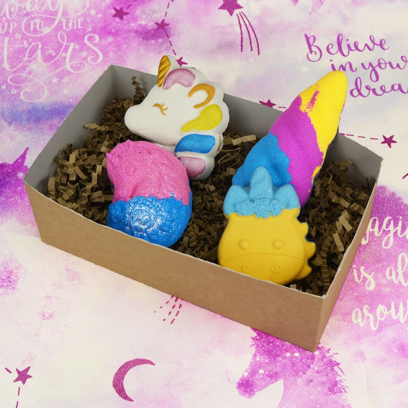 Unicorn Bath Bomb Gift Set Hamper, VBC.Life, Pink Soap Present, Birthday Gifts, Stocking Filler Unicorn Set 3