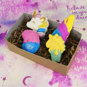 Unicorn Bath Bomb Gift Set Hamper, VBC.Life, Pink Soap Present, Birthday Gifts, Stocking Filler Unicorn Set 2