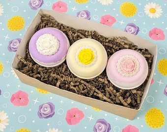 Flower Bath Bomb Gift Set, Botanicals, Rose Petal Bath, Lavender Bath, Handmade, VBC.LIFE Mother's Day