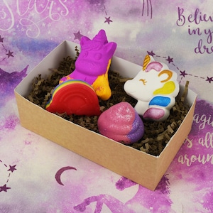 Unicorn Bath Bomb Gift Set Hamper, VBC.Life, Pink Soap Present, Birthday Gifts, Stocking Filler Unicorn Set 1