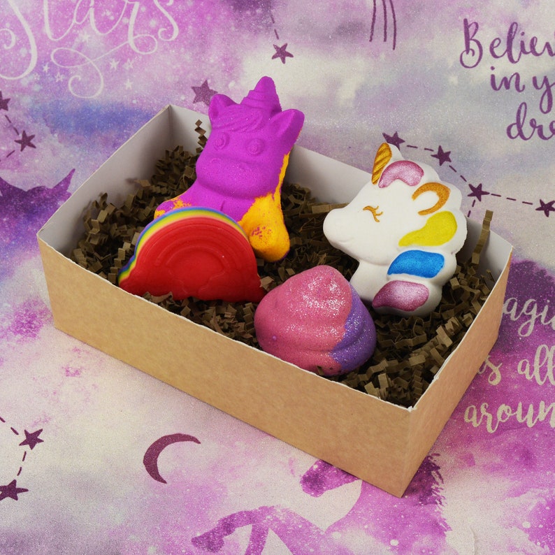 Unicorn Bath Bomb Gift Set Hamper, VBC.Life, Pink Soap Present, Birthday Gifts, Stocking Filler Unicorn Set 1