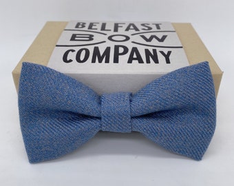 Islay Tweed Bow Tie in Blue - Pre-Tied, Boy's sizes, Pocket Square & Cufflinks available