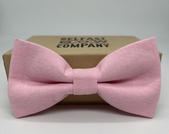 Irish Linen Bow Tie in Pink