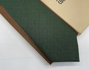 Irish Linen Tie in Brunswick Green - Matching Pocket Square & Cufflinks available