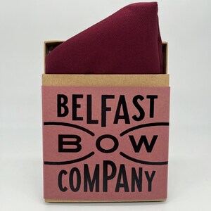 Bow Tie in Rich Burgundy Maroon Pre-Tied, Self-Tie, Boy's sizes, Pocket Squares & Cufflinks Pocket Square