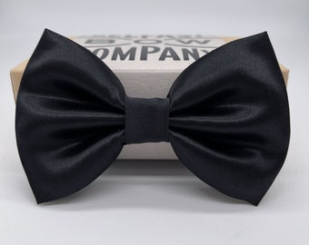 Oversized Black Silk Bow Tie