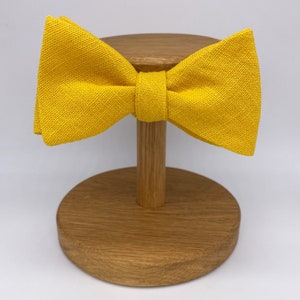 Irish Linen Bow Tie in Mustard Yellow Self-Tie, Pre-Tied, Boy's Sizes, Pocket Square & Cufflinks available image 5