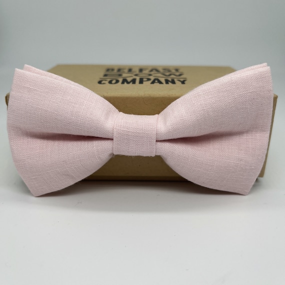 Irish Linen Bow Tie in Light Pink - Etsy Singapore