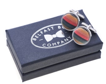 Doctor Who Cufflinks in Rainbow Stripe